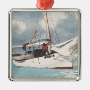 Vist Boats, sleutelwesten Metalen Ornament