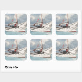 Vist Boats, sleutelwesten Vierkante Sticker (Vel)