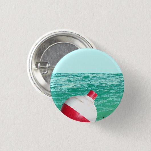 Vist Bobber in water Ronde Button 3,2 Cm (Voorkant /achterkant)