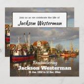 Vist boten in de herdenking van de haven kaart (Voorkant / Achterkant)