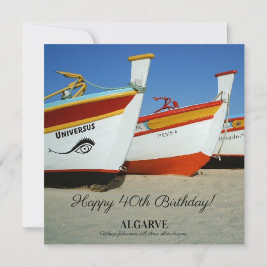 Vist boten op Algarve's Beach Foto (Voorkant)