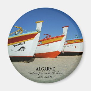 Vist boten op Algarve's Beach Foto Magneet