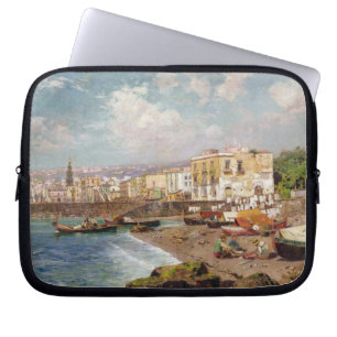 Vist boten op de strand van Marinella, Napels (o Laptop Sleeve