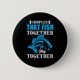 Vist cadeaubonen die samen vissen ronde button 5,7 cm