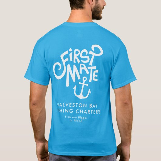 Vist Charge First Mate Funny Custom T-shirt (Achterkant)