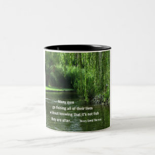 Vist citaat van H.D. Thoreau Tweekleurige Koffiemok