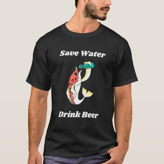 Vist de Drink van de bier in de  T-shirt (Voorkant)