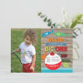 Vist de eerste uitnodiging van de verjaardag Big O (Staand voorkant)