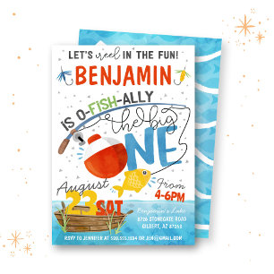 Vist de grote verjaardagsuitnodiging kaart