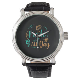 Vist de hele dag kunst horloge