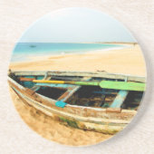 Vist de Verhaal op het strand Zandsteen Onderzetter (Voorkant)