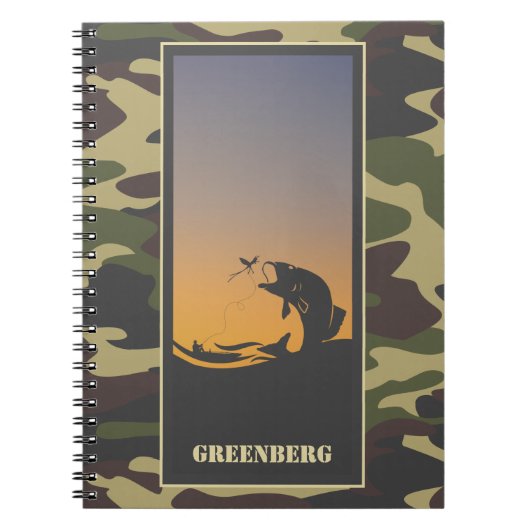 Vist en Camo spiral Notitieboek (Voorkant)