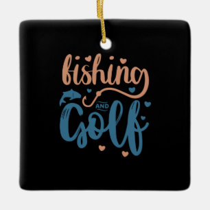 Vist en Golf Keramisch Ornament