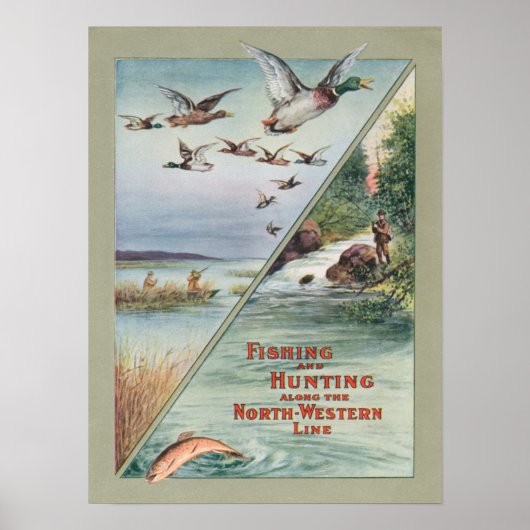 Vist en jaagt langs de noord-Westerne lijn Poster (Voorkant)