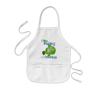 Vist en Koekjes (groen) Kinder Schort