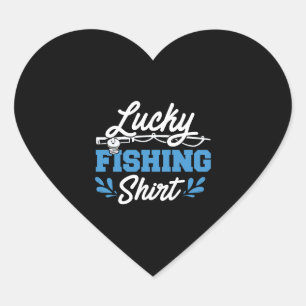 Vist Geviste Angler Cadeaus Hart Sticker