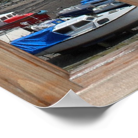 Vist het Uitzicht van de Haven van een Venster Poster (Hoek)