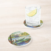 Vist in de lente, Vincent van Gogh. Mooie vis Zandsteen Onderzetter (Zijkant)