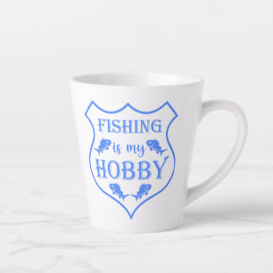 Vist is mijn hobbyschild citaat op crest latte mok