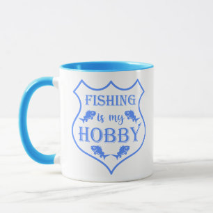 Vist is mijn hobbyschild citaat op crest mok