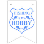 Vist is mijn hobbyschild citaat op crest vlaggetjes (Eerste vlag)