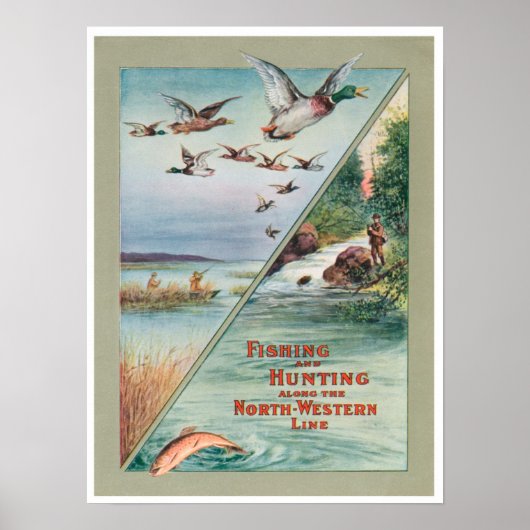Vist jager Noord-Westerne reisadvertentie Poster (Voorkant)