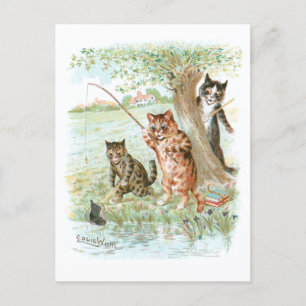 Vist Katten 2 van Louis Wain Briefkaart