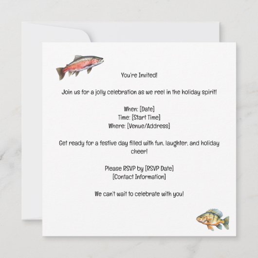 Vist kerst met de Kerstman Kaart (Achterkant)