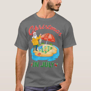 Vist Kerstmis in juli santa hat Xmas, grappige Su T-shirt