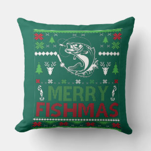 VIST lelijke kerstcadeaubont vis, mooie Fi Kussen