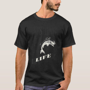 Vist leven hengelen buiten ontwerp t-shirt