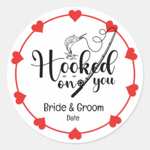 Vist liefhebbers Haak op je Bruiloft Ronde Sticker