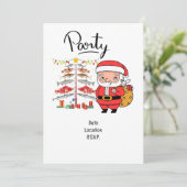 Vist liefhebbers kerst met sinterklaas kaart (Staand voorkant)