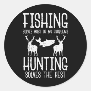 Vist lost meeste problemen op jacht rust grappig m ronde sticker