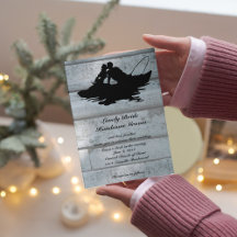 Vist Lovers Boat Old Wood Wedding Invitation