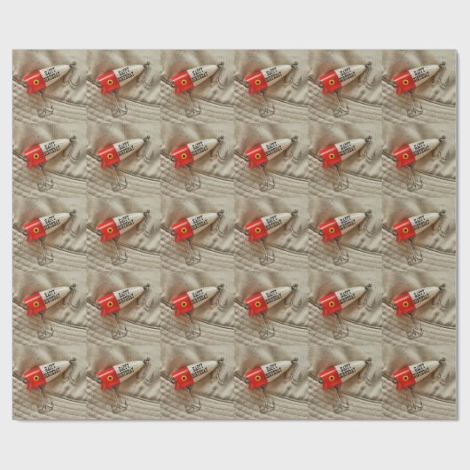 Vist Lure Happy Birthday Cadeaupapier (Vlak)