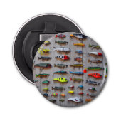 Vist Lures Gone Vist Gifts voor vissers Button Flesopener (Voorkant)