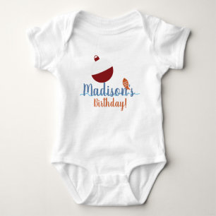 Vist met Bait First Birthday Party Name Romper