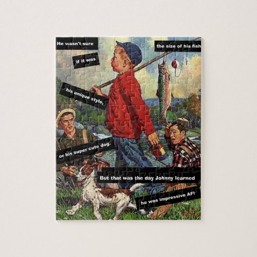 Vist met Dog - Funny - Impressieve AF Legpuzzel (Verticaal)