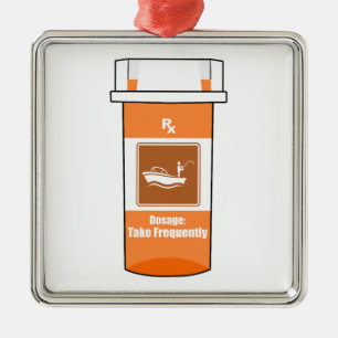 Vist mijn medicijn metalen ornament