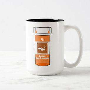 Vist mijn medicijn tweekleurige koffiemok