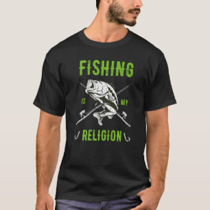 Vist mijn religie Fischer Angler T-shirt