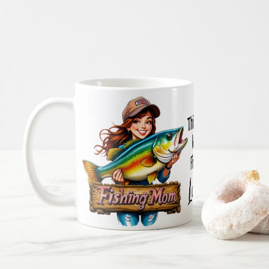 Vist Mom Fish Quote Koffiemok (Met donut)