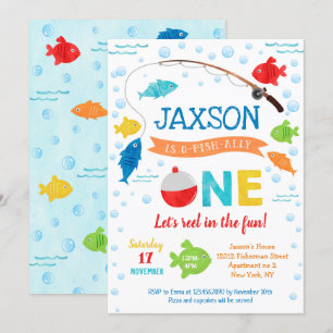 Vist O-fish-ally 1st First Birthday Invitations Kaart