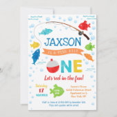 Vist O-fish-ally 1st First Birthday Invitations Kaart (Voorkant)