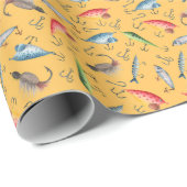 Vist op geel cadeaupapier (Rol Hoek)