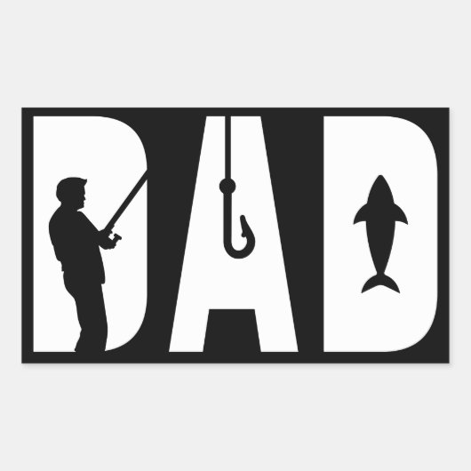 Vist pap Mannen Vaderdag Beste pap ooit Rechthoekige Sticker (Voorkant)