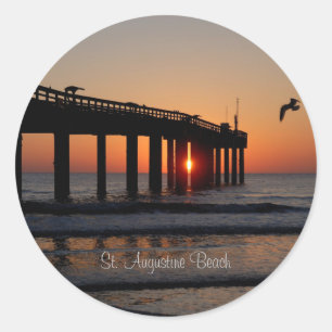 Vist Pier, St. Augustinus Beach Ronde Sticker