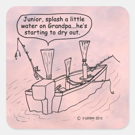 Vist Reeds Square Sticker (Voorkant)