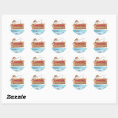 Vist Reel in een plezier, elke Age Birthday Party Ronde Sticker (Vel)